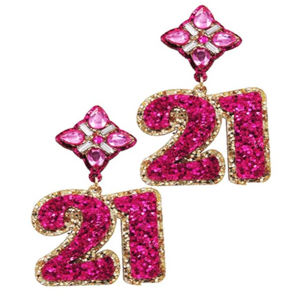 HAPPY BIRTHDAY PINK ACRYLIC GLITTER ICONIC YEAR 16 21 30 40 50 60 NEW - Picture 6 of 10